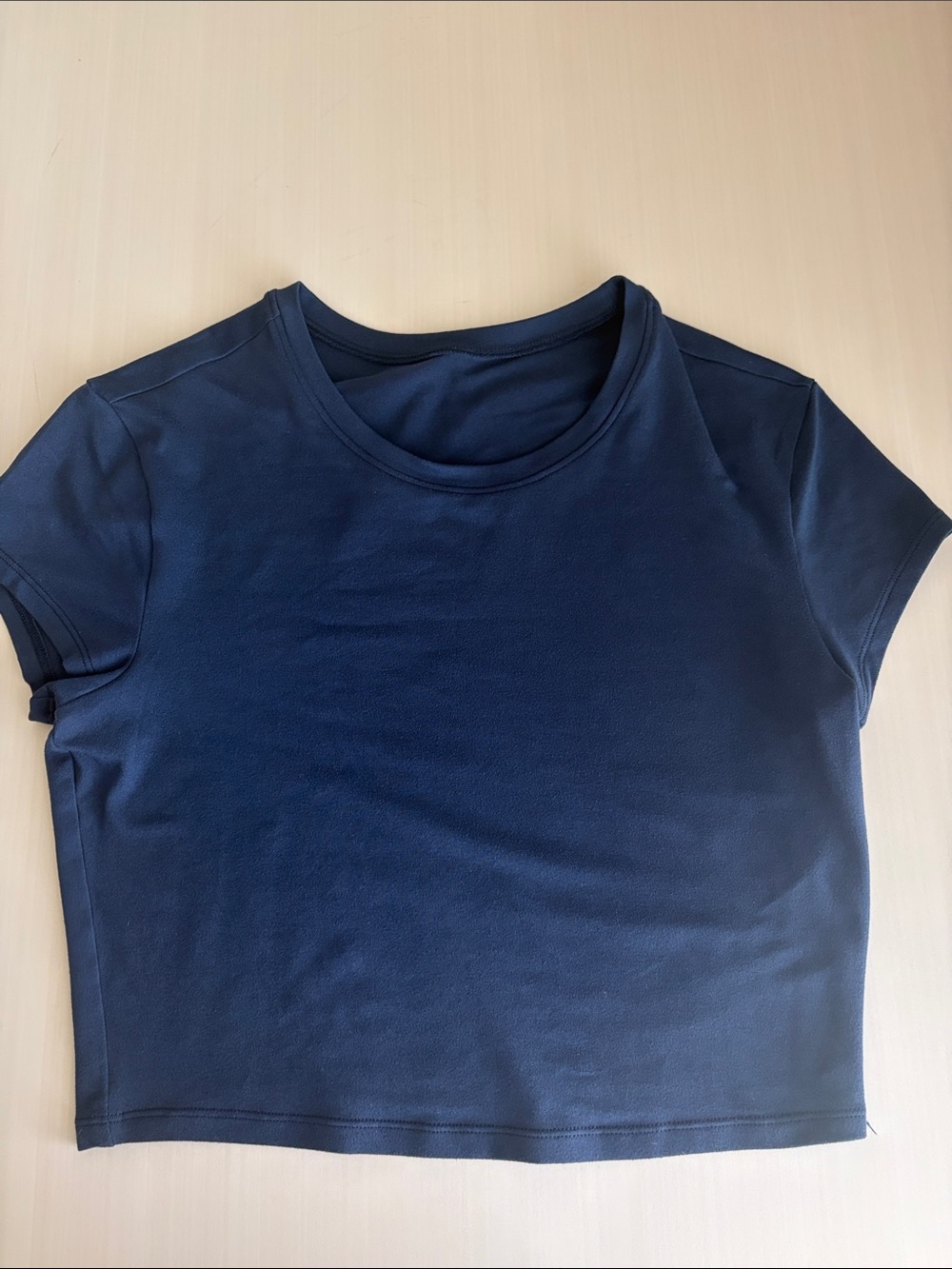 ALO Yoga Navy Short-Sleeve Crop Top